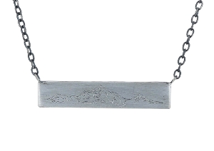 Sterling Silver Mountain Bar Necklace